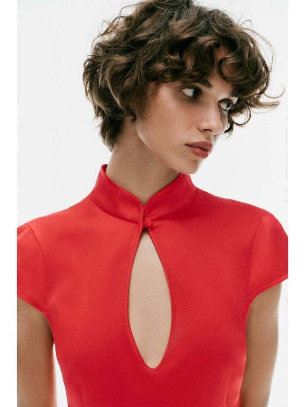ZARA SATIN EFFECT MINI DRESS WITH SLIT 7812/332/600